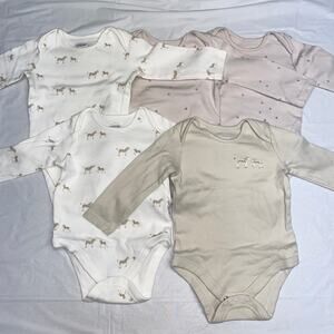 Mamas & Papas Bundle Long Sleeve Bodysuit Mushroom Zebra Unisex Baby 6-9 Months